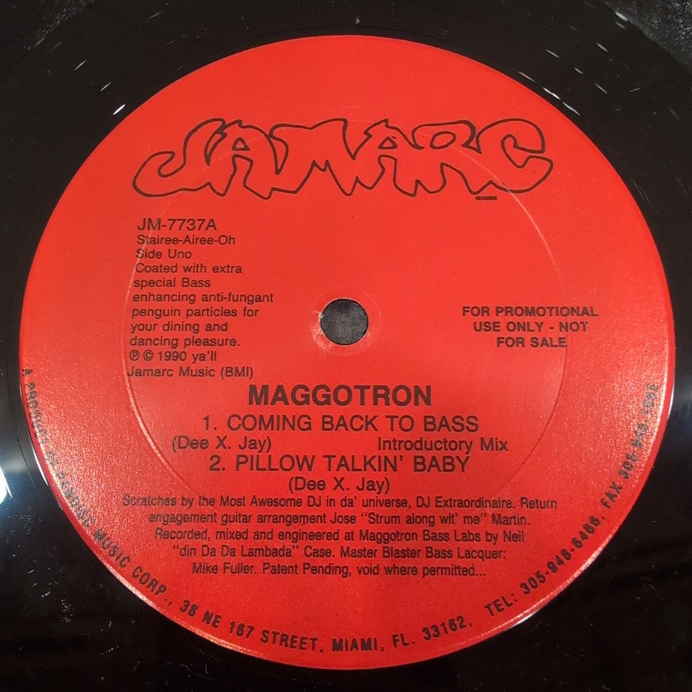 Maggotron Coming Back To Bass Pillow Talkin Baby 12" Vinyl Jamarc Records 1990 - Picture 4 of 4